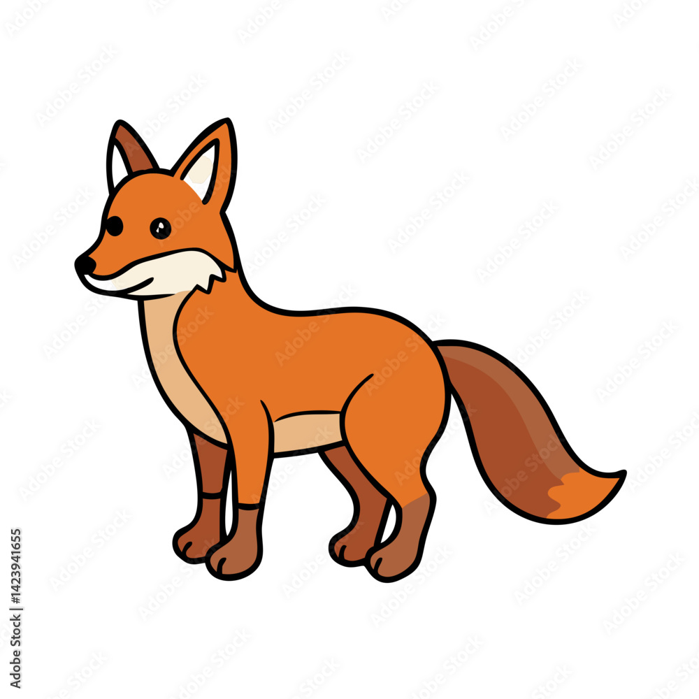 Obraz premium fox icon, fox vector illustration-simple illustration of fox, perfect for fox logos and icons