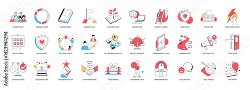 corporate culture teamwork communication growth well-being diverse scenarios set, Heart Map Mentor Inclusive