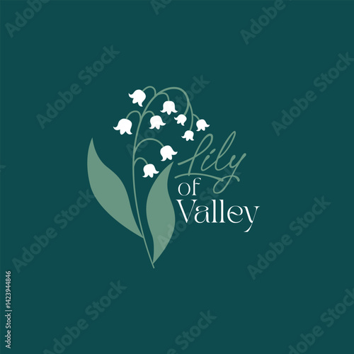 Lily of the valley elegant vector floral design