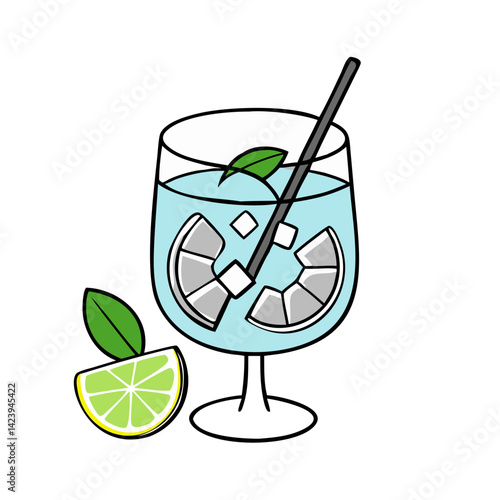 gin and tonic icon, gin and tonic vector illustration-simple illustration of gin and tonic, perfect for gin and tonic logos and icons