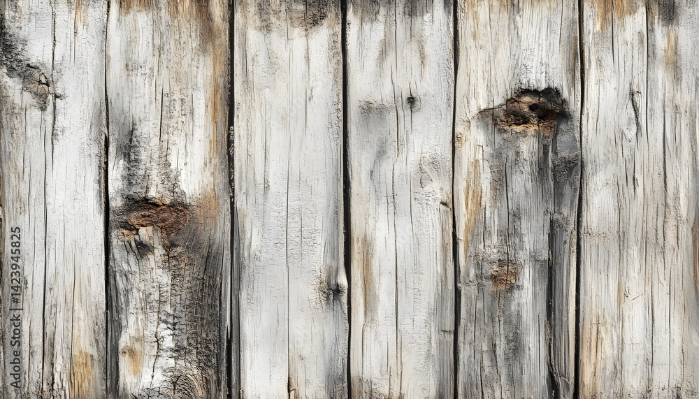 Obraz premium A close-up view of aged wooden planks, showcasing the natural textures and colors of weathered wood for rustic decor.