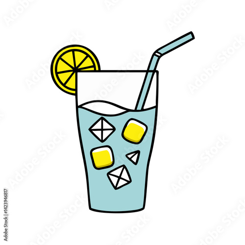 glass of iced lemonade icon, glass of iced lemonade vector illustration-simple illustration of glass of iced lemonade, perfect for glass of iced lemonade logos and icons