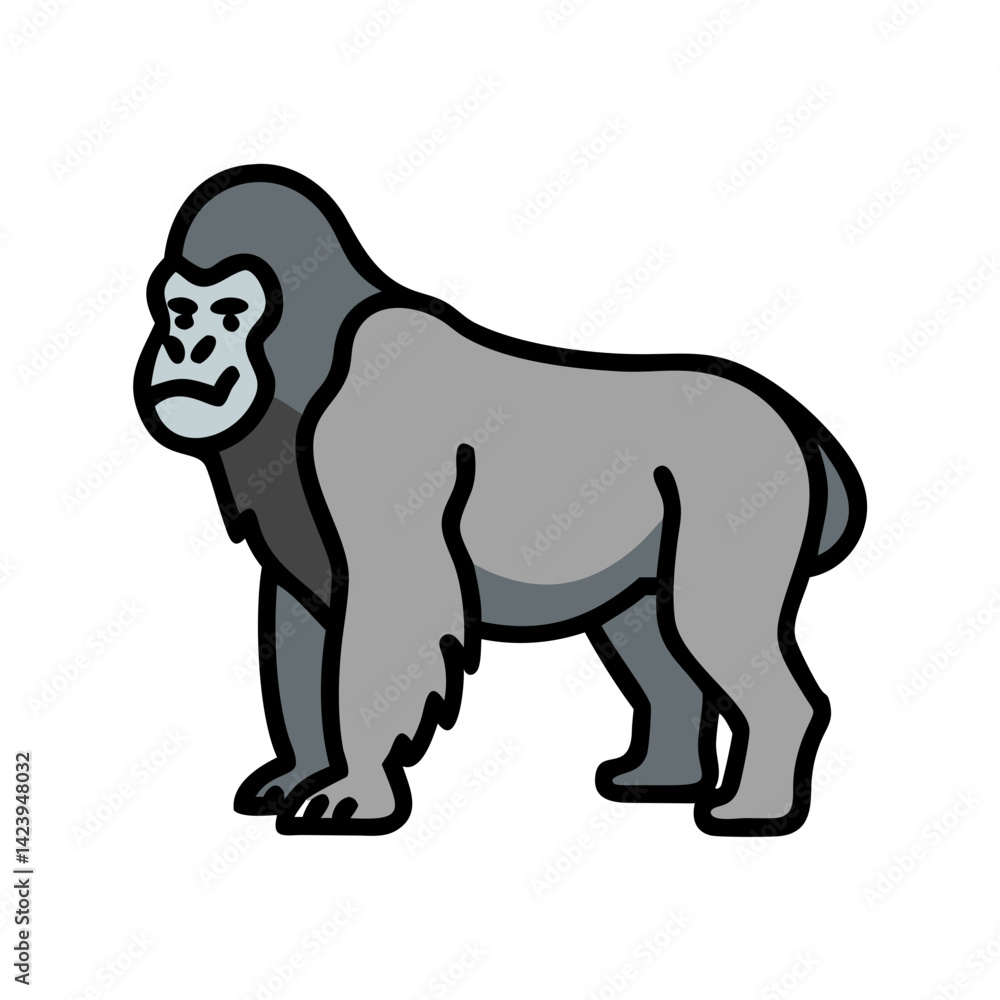 Fototapeta premium gorilla icon, gorilla vector illustration-simple illustration of gorilla, perfect for gorilla logos and icons