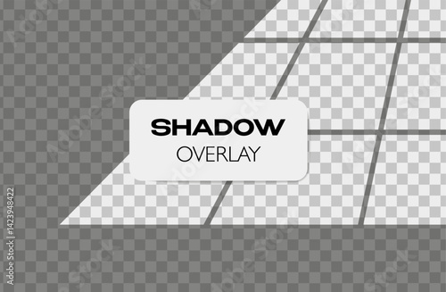 Realistic window ligh, sunlight, transparent overlay shadow effects.