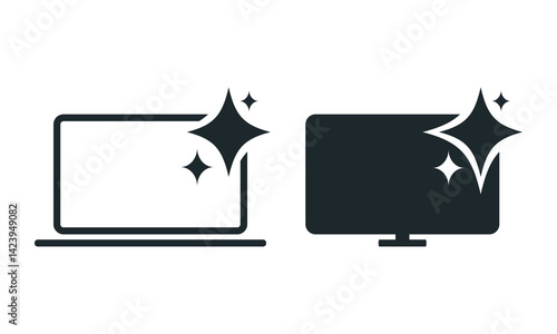 Computer with artificial intelligence. vector illustration