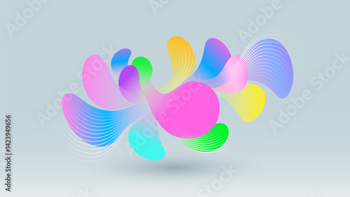 Colorful lively flora elements abstract vector background