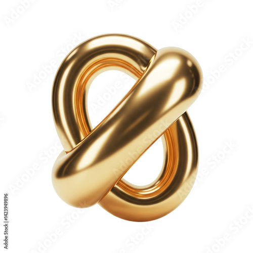 A Stunning Golden Knot Sculpture Symbolizing Unity and Strength, Perfect for Decor in Modern or Minimalist Spaces, Highlighting Artistic Design and Craftsmanship