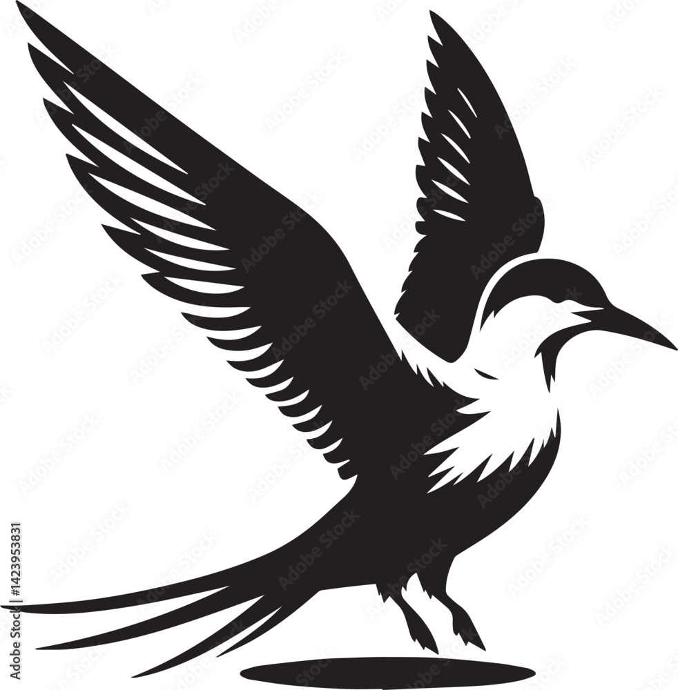 Obraz premium swift bird silhouette vector, swift bird logo vector, swift bird icon