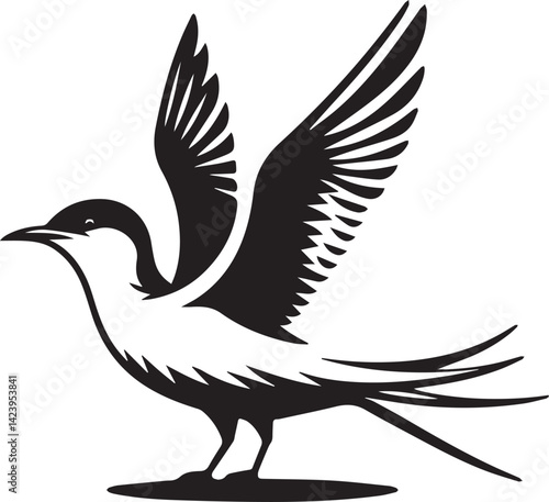 swift bird silhouette vector, swift bird logo vector, swift bird icon