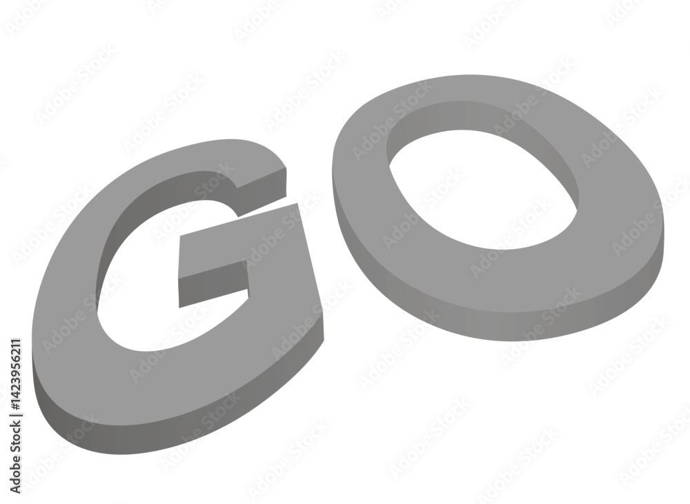 Go mark sign 3D. vector Go mark sign 3D. vector