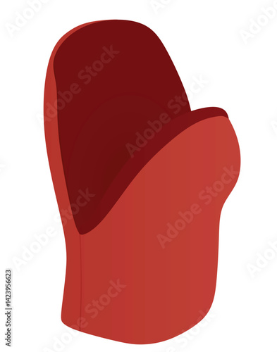 Red cooking glove. vector illustration