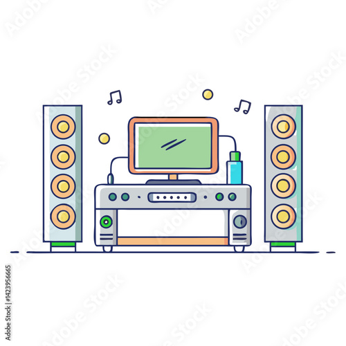 home theater system icon, home theater system vector illustration-simple illustration of home theater system, perfect for home theater system logos and icons