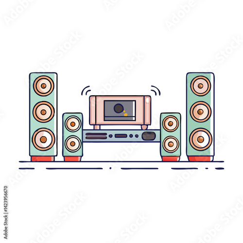 home theater system icon, home theater system vector illustration-simple illustration of home theater system, perfect for home theater system logos and icons