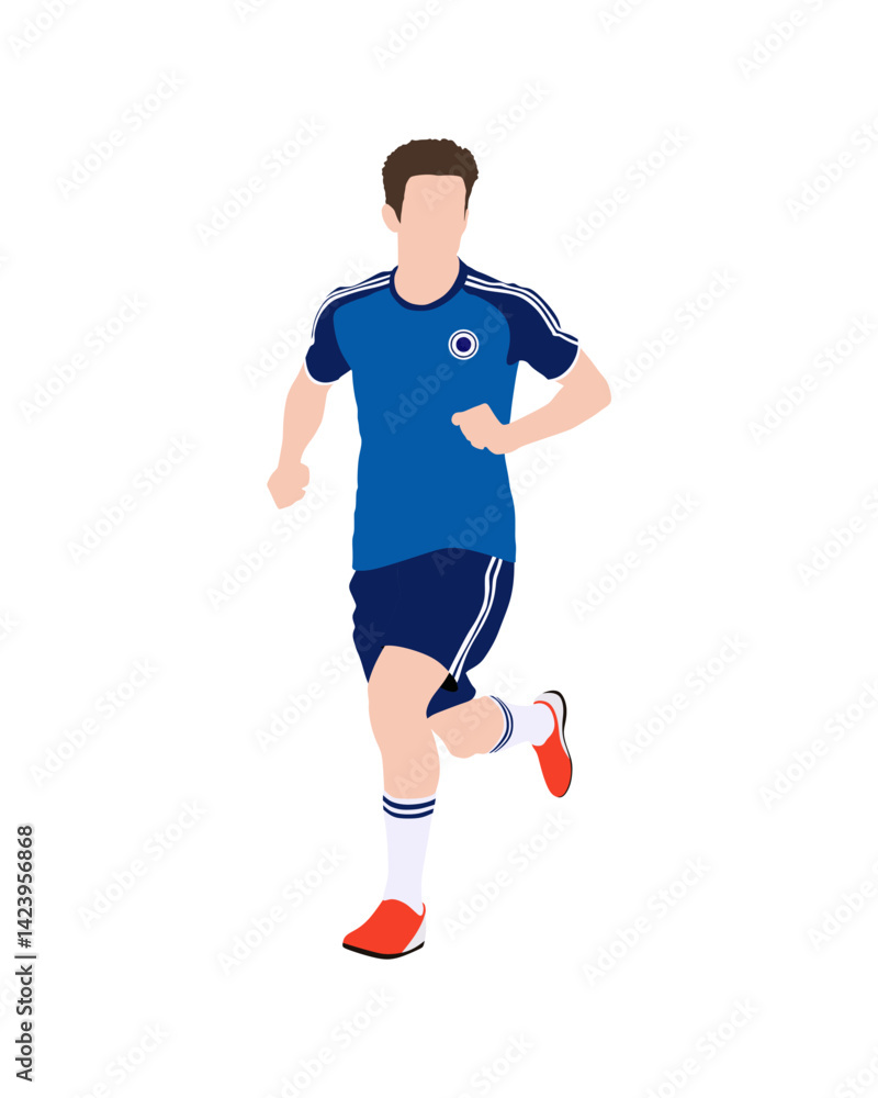 Flat vector people and illustration, man with sport soccer outfit Flat vector people and illustration, man with sport soccer outfit