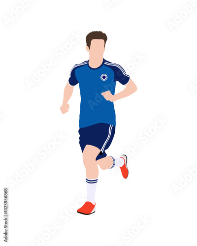 Flat vector people and illustration, man with sport soccer outfit