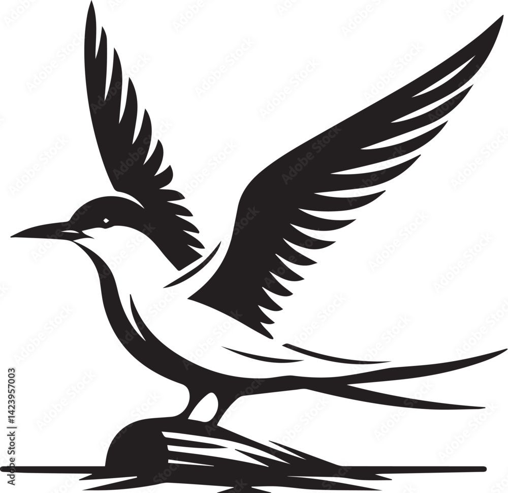 Obraz premium swift bird silhouette vector, swift bird logo vector, swift bird icon