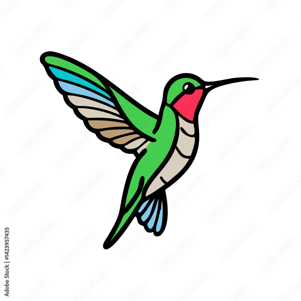 Obraz premium hummingbird icon, hummingbird vector illustration-simple illustration of hummingbird, perfect for hummingbird logos and icons