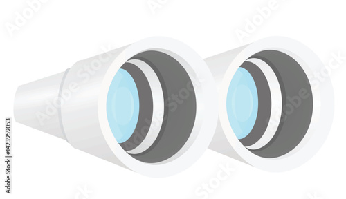 Grey telescope isolated. vector illustration