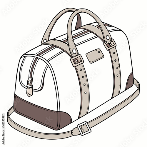 Stylish Duffle Bag Illustration For Travel Or Sports Apparel Design Artwork
