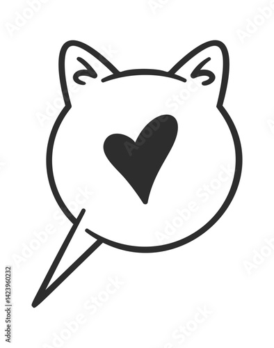 Cute cat frame chat bubble