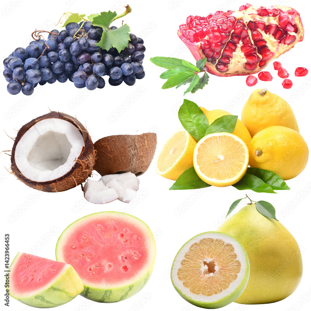 Collection of fruits isolated