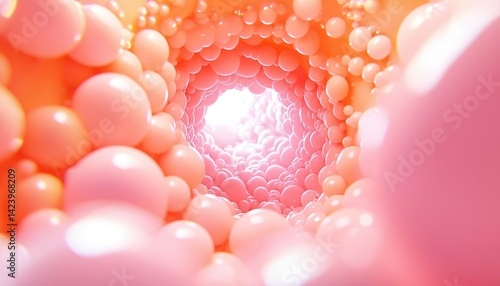 Abstract tunnel of soft spheres