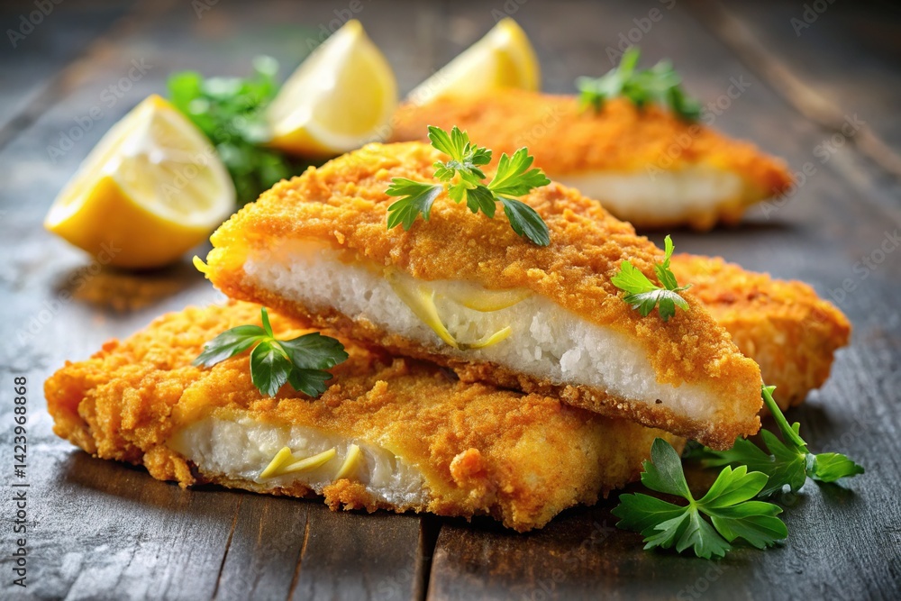 Crispy Breaded Haddock Fish Fillets - Delicious Seafood Crispy Breaded Haddock Fish Fillets - Delicious Seafood