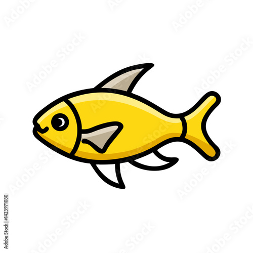 lemon tetra fish icon, lemon tetra fish vector illustration-simple illustration of lemon tetra fish, perfect for lemon tetra fish logos and icons