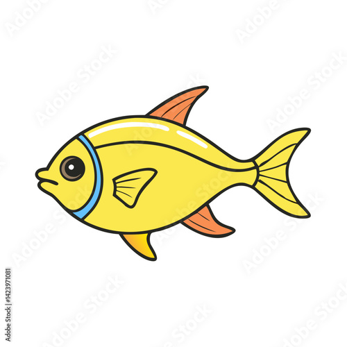 lemon tetra fish icon, lemon tetra fish vector illustration-simple illustration of lemon tetra fish, perfect for lemon tetra fish logos and icons