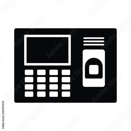 Bio metric device icon. Fingerprint scanner for attendance and security