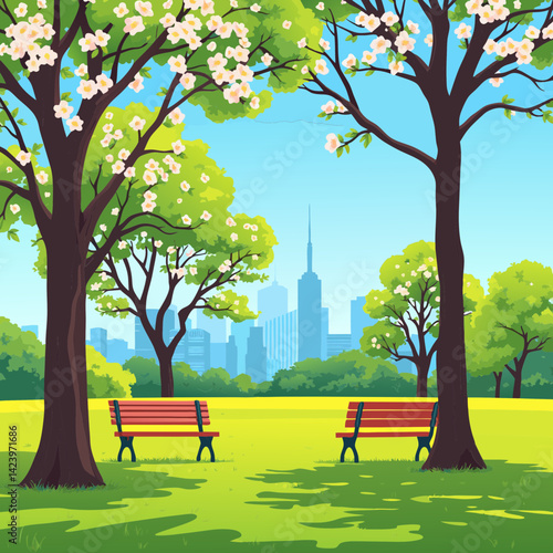 A Serene Spring Day in the Park