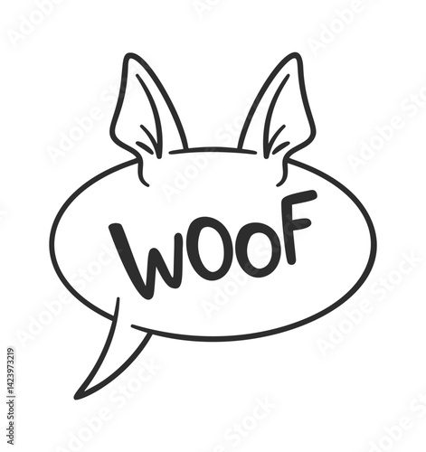Woof sphinx cat speech bubble