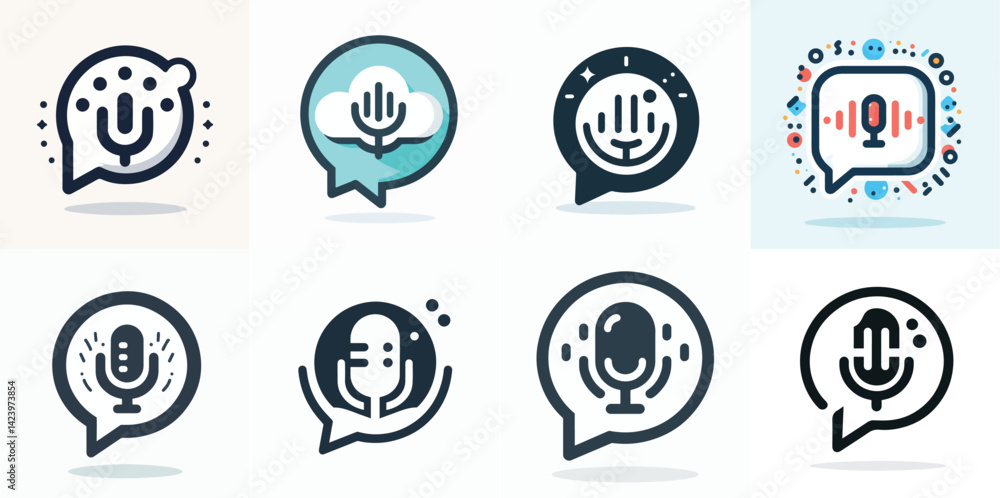 Microphone in Speech Bubble Icon Se Microphone in Speech Bubble Icon Se