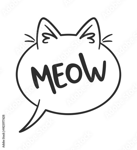 Meow cat frame communication bubble