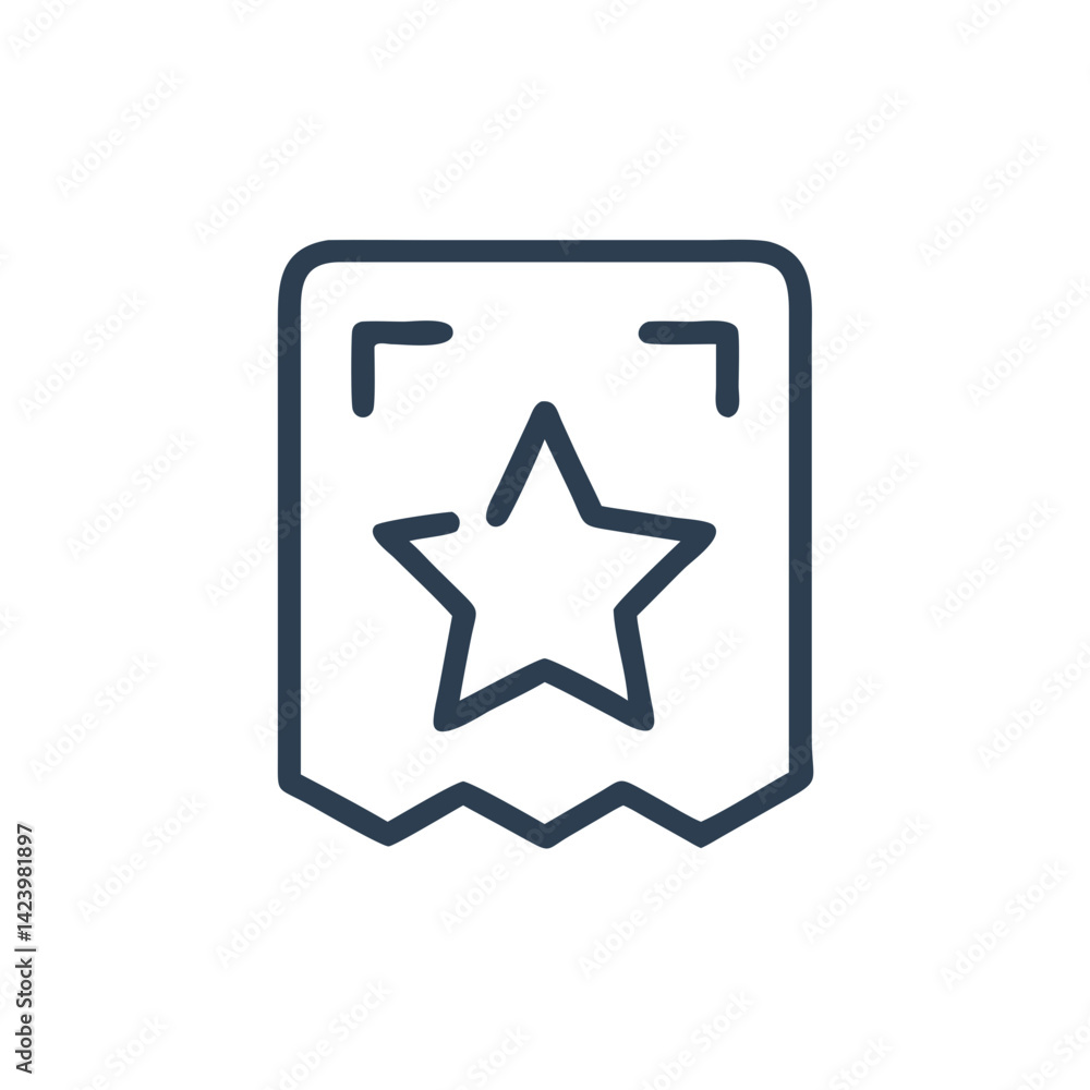 Award badge icon — minimal achievement symbol with star in dark blue line style
Award badge icon — minimal achievement symbol with star in dark blue line style