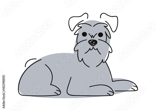 Schnauzer hand drawn dog animal