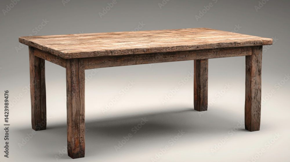 Rustic Wooden Table with a Weathered Finish for Cozy Home or Country Style Decor Rustic Wooden Table with a Weathered Finish for Cozy Home or Country Style Decor