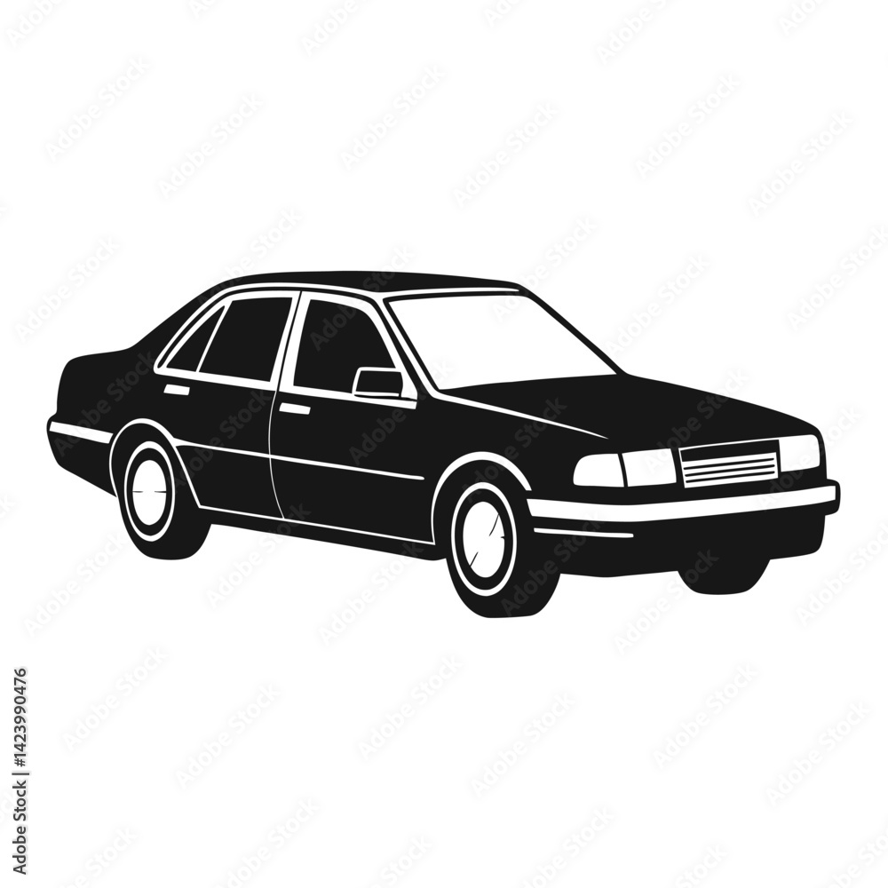 Obraz premium hatchback shilhotee vector isolated on white background