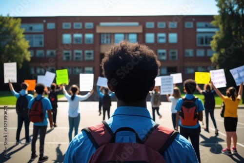Plakat Student protest at school