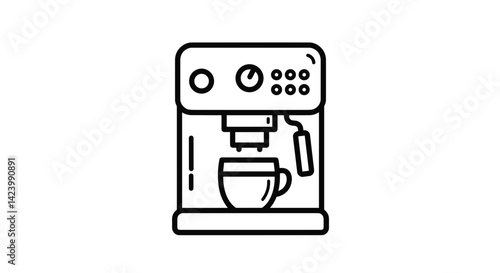 Coffee machine brewing coffee