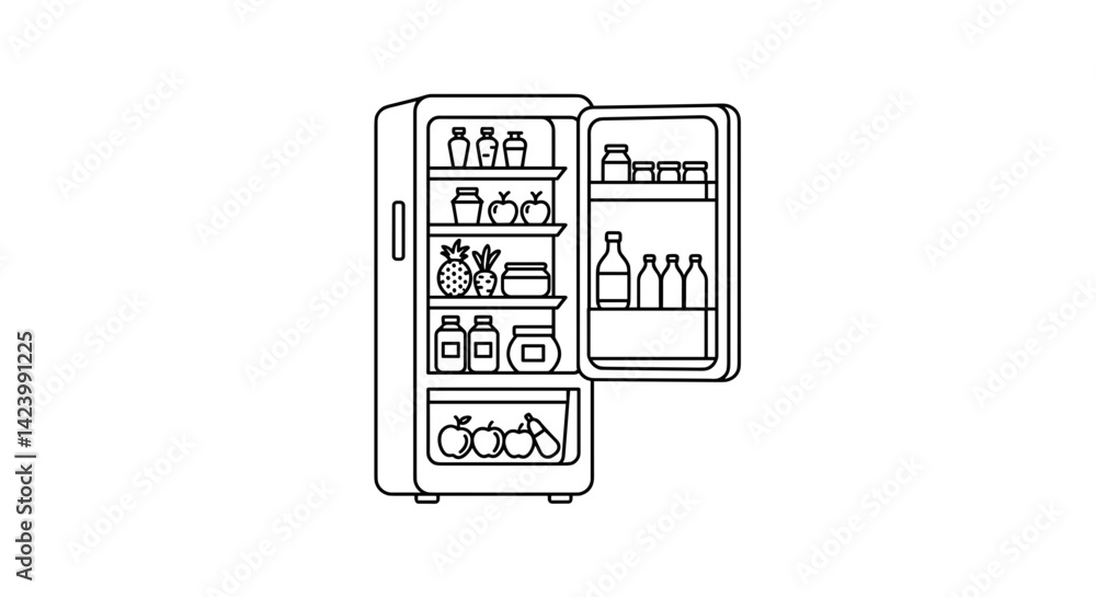 Refrigerator filled with various food items Refrigerator filled with various food items