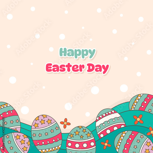 Happy easter day banner design.