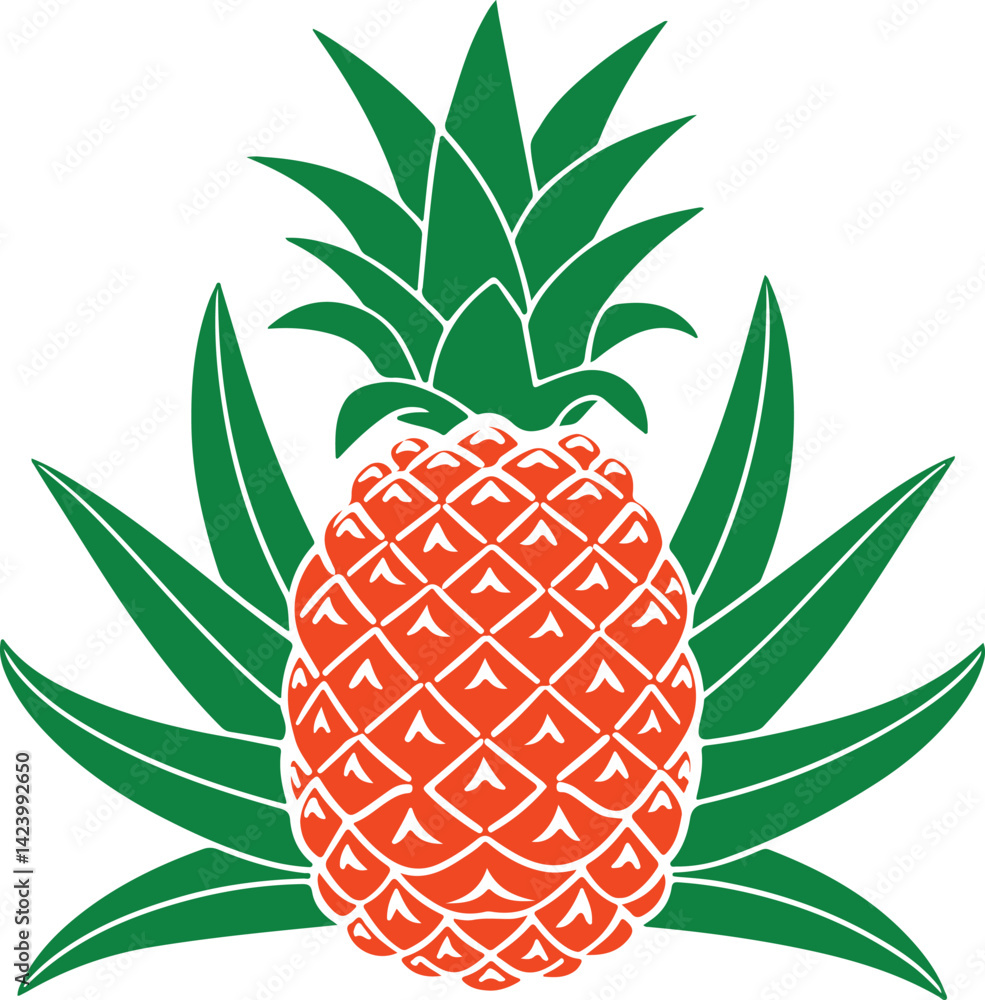 Obraz premium Decorative Pineapple Silhouette Logo