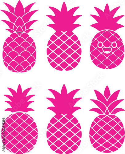 Pineapple Outline Icon Design