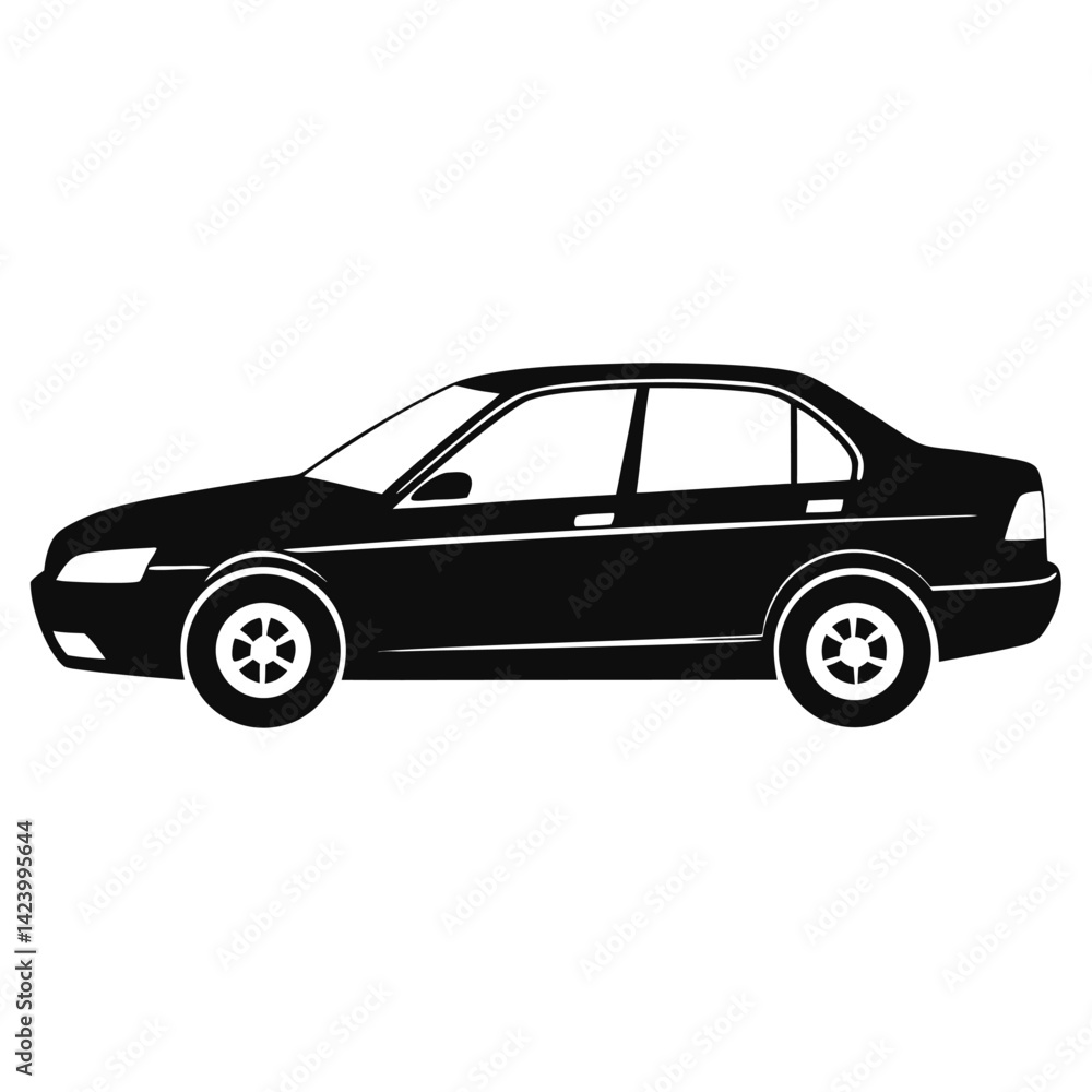 Fototapeta premium Sedan shilhotee vector isolated on white background