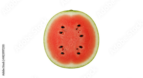 Juicy watermelon half on black background photo