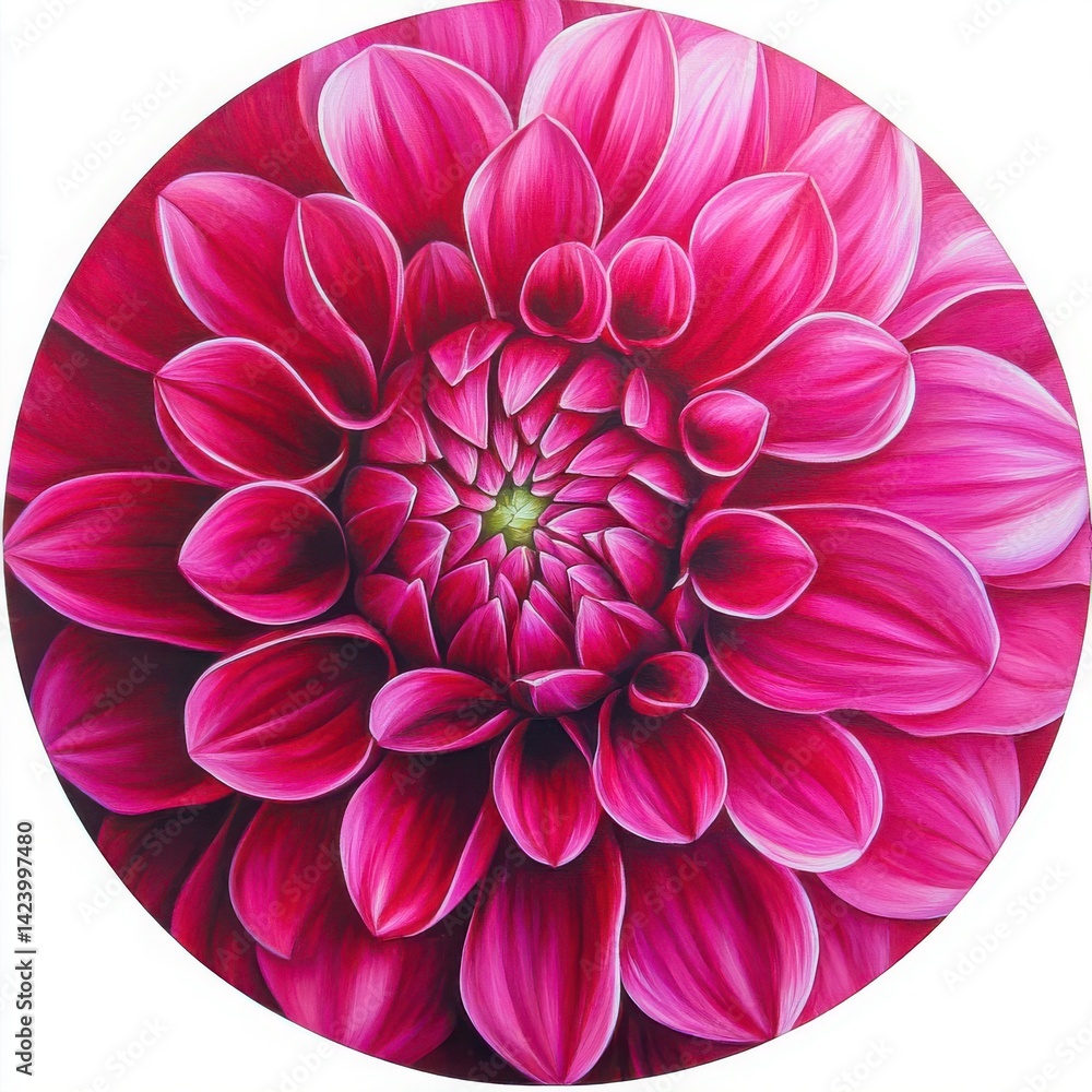 Close up of a pink dahlia isolated on white background Close up of a pink dahlia isolated on white background