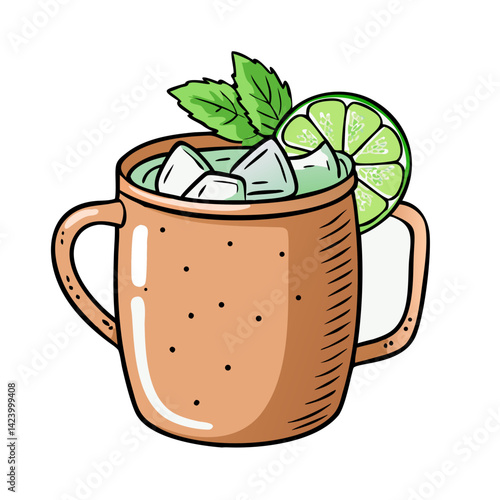 moscow mule in copper mug icon, moscow mule in copper mug vector illustration-simple illustration of moscow mule in copper mug, perfect for moscow mule in copper mug logos and icons