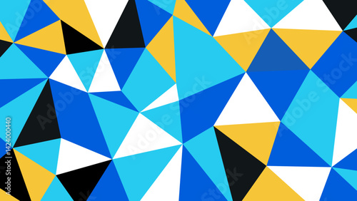 Blue gold and black abstract geometric pattern suitable for backgrounds, textile designs, packaging, and web graphics. Ideal for modern design projects.