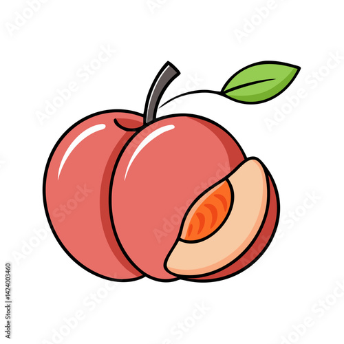 nectarine fruit icon, nectarine fruit vector illustration-simple illustration of nectarine fruit, perfect for nectarine fruit logos and icons